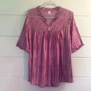 FLYCURVY Womens blouse size 3X shirt sleeves